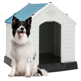 Heated dog outlet house